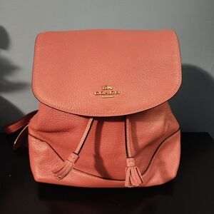 Coach Pink Leather Backpack